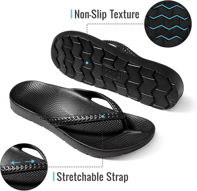 Detalle de KIDMI Arch Support Flip Flops for Women with Built-In Orthotic Support