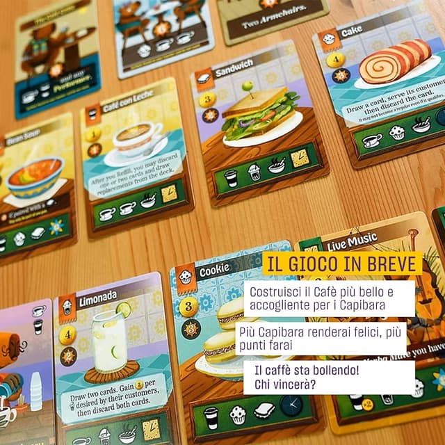 Detalle de Cranio Creations Cafè Baras Capibara e Caffeina (gioco da tavolo) – 2 a 4 giocatori, età 8+