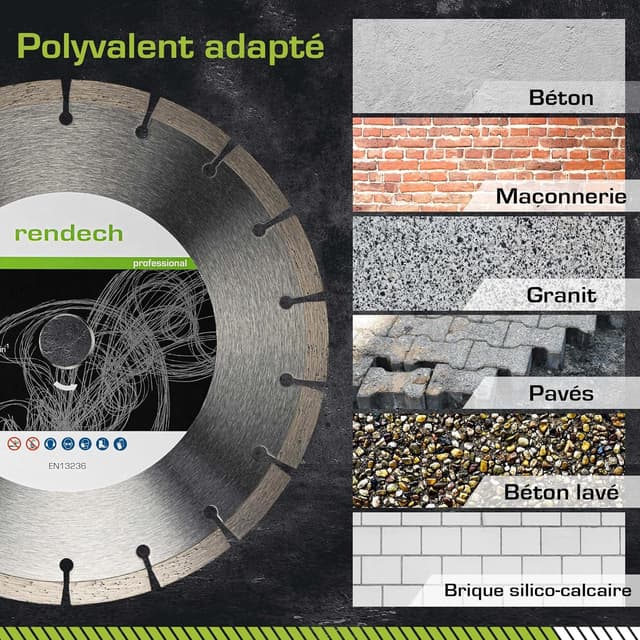 Thumbnail 6 de rendech Disque diamant 230 mm professionnel