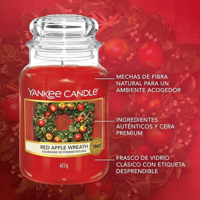 Detalle 1 de Yankee Candle Red Apple Wreath 150 h 🕯