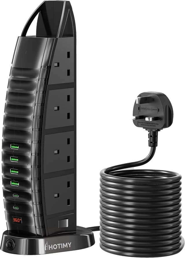 Detalle de Hotimy Tower Extension Lead 4M with 8 Outlets and 6 USB ⚡