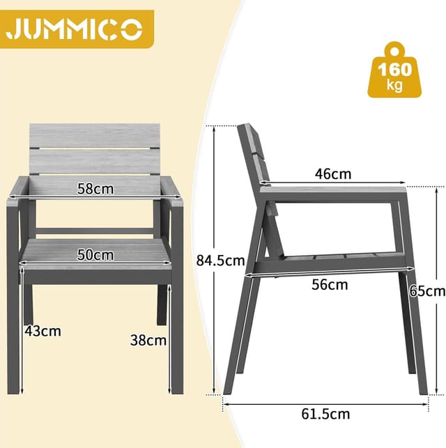 Thumbnail 2 de JUMMICO Sedia da Esterno Aspetto Legno 160kg