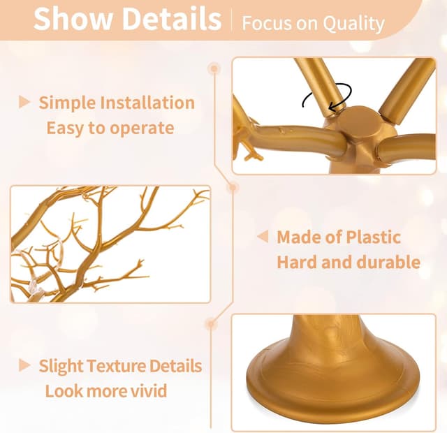 Thumbnail 4 de NUPTIO Arbre brindille Noël doré 58 cm