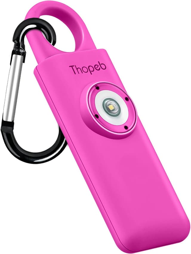 Detalle de Thopeb Personal Alarm Schlüsselanhänger für Frauen (Rose Red) – Extra laute Sirene & Stroboskoplicht