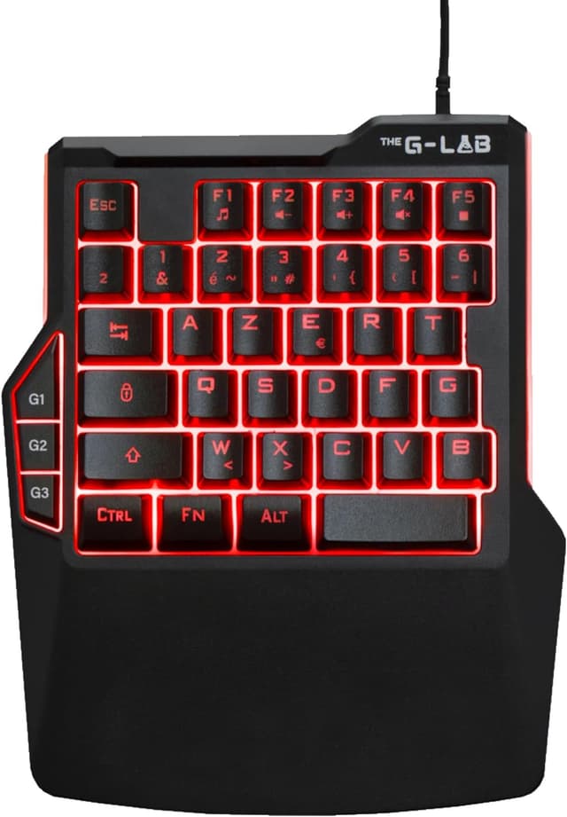 Detalle de The G-Lab Keyz Thorium — mini clavier gamer « une main » portable RVB avec 3 macros