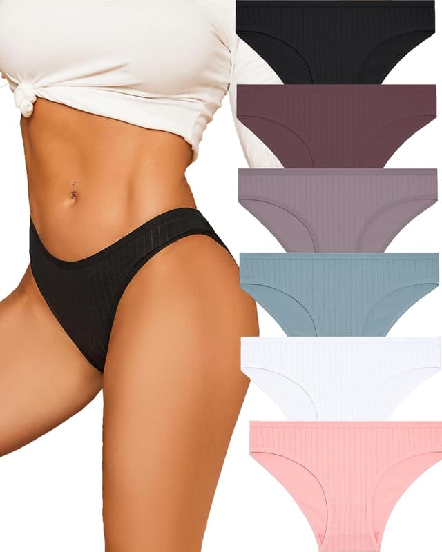 Detalle de ALL OF ME 6er Pack Damen-Unterhosen aus Baumwolle (Slip/Hipster)