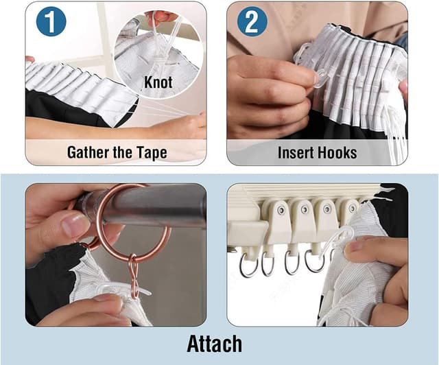 Detalle de BellaHills 100% Blackout Curtains (2-panel set) – Light reducing & privacy drapes for kids’ rooms, 66 x 54 inch, Black