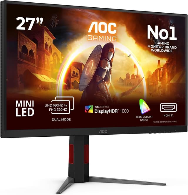 Detalle de AOC Gaming Monitor U27G4XM da 27 pollici 4K UHD, 160Hz, Fast IPS e supporto G-Sync