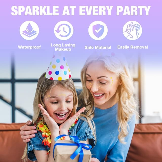 Thumbnail 3 de AOOWU 20PCS Lentiggini Glitter tatuaggi facciali 20 pz