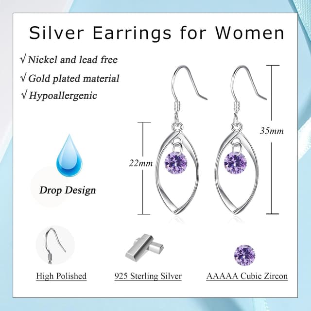 Thumbnail 1 de Zolkamery Schmuckset Silber 925 Damen Tropfen 3,5 cm