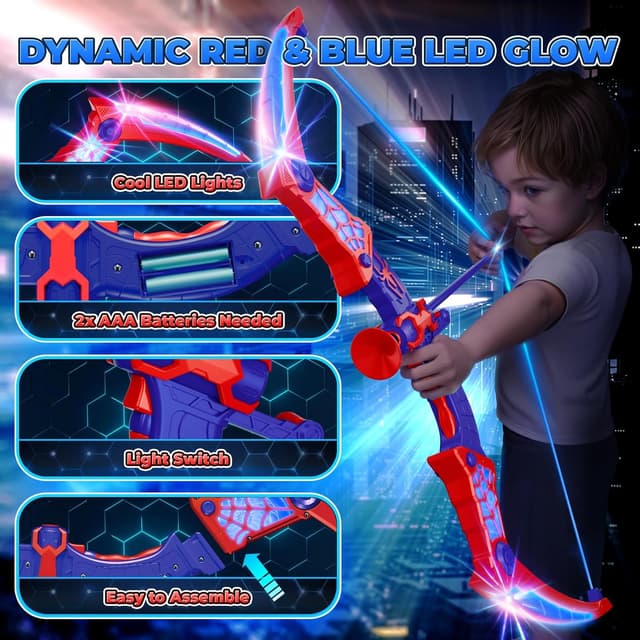 Thumbnail 2 de Kids LED Bow and Arrow Set 8 Arrows