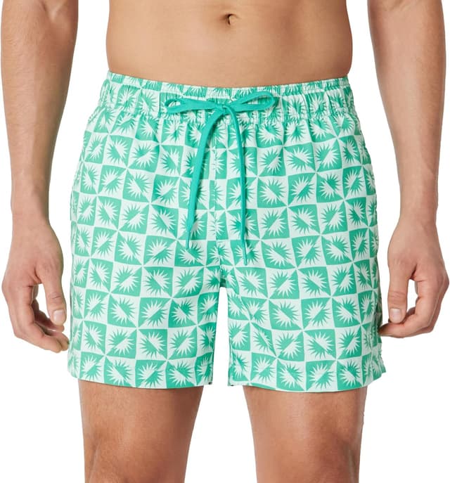 Detalle 2 de Pantaloncini da bagno uomo Amazon Essentials con fodera interna in rete, tasche e coulisse