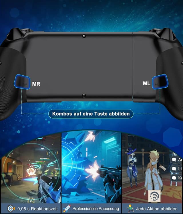 Detalle 2 de Elegamefy Handy Controller mit RGB 15h Akkulaufzeit