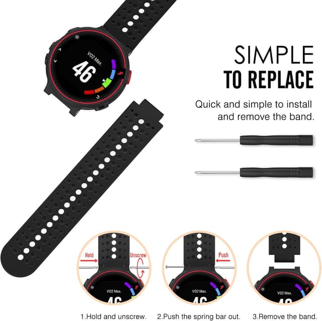 Detalle de MoKo silicone replacement watch strap for Garmin Forerunner 235 series and Approach S20