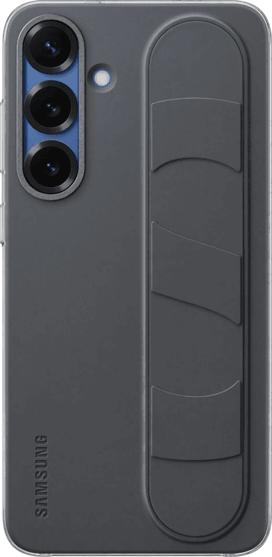 Detalle de Samsung S25 Plus Standing Grip Backcover Schwarz mit verstellbarem Ständer