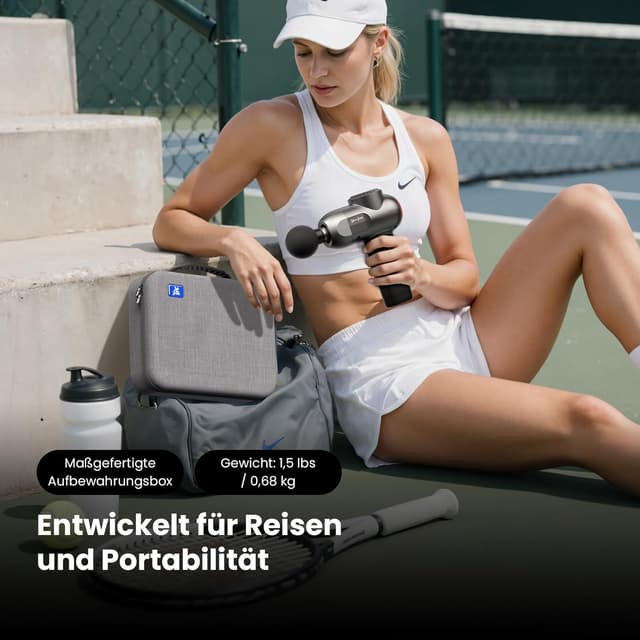 Detalle de BOB AND BRAD C2 Ultra Massagepistole mit Wärmefunktion & Rotlichttherapie – tragbares Percussion-Massagegerät