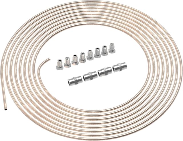 Detalle de Kit de frein AUPROTEC : tube rigide 3m KuNiFer Ø 4,75 mm + 8 raccords mâles + 4 connecteurs femelles M10 x 1 DIN 74 234