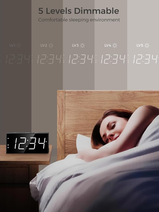 Detalle 2 de PPLEE Alarm Clock 2-Alarms LED Display ⏰
