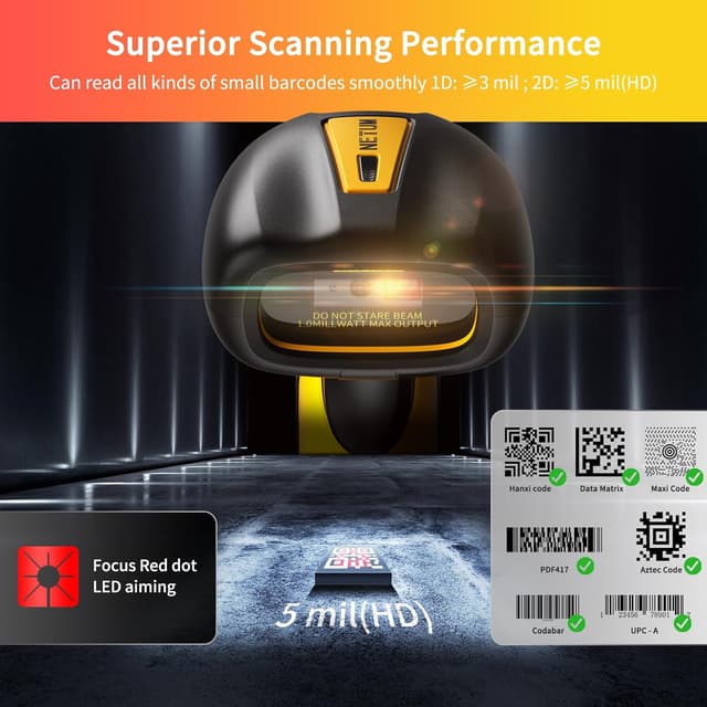 Thumbnail 2 de NETUM NT-1202W Lecteur Code-Barres 2D/1D Bluetooth