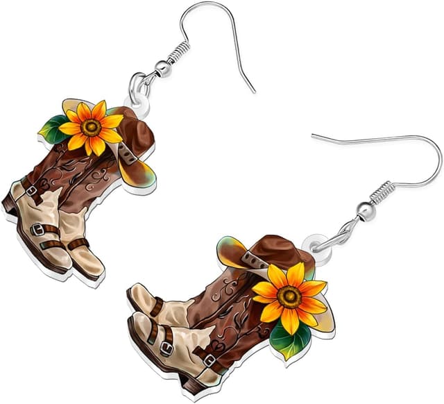 Detalle 2 de RAIDIN Acryl Cowboy Cowgirl Ohrringe 40 mm