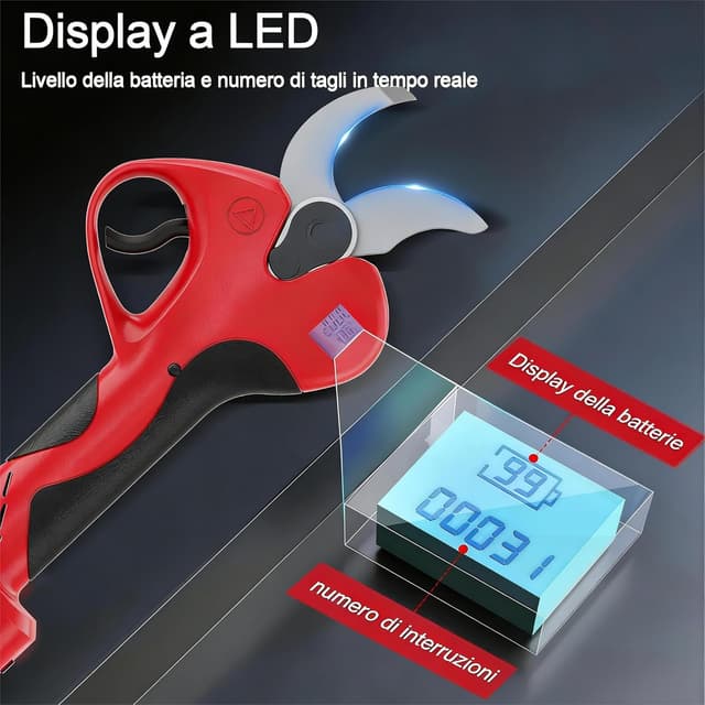 Thumbnail 5 de OUTIGO Forbici da potatura elettriche 40 mm, 2×3000 mAh