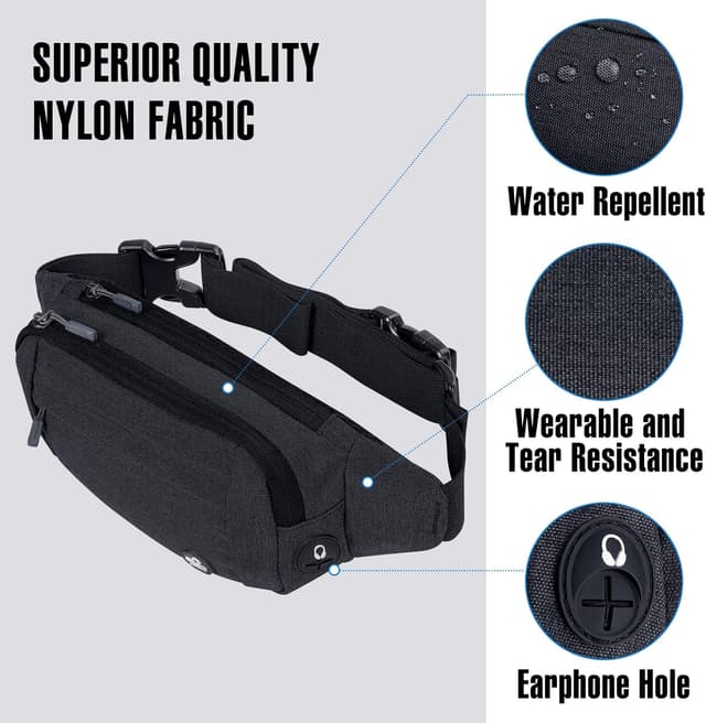 Detalle 2 de Waterfly Bumbags waist fanny pack – women’s and men’s running & hiking bum bag with adjustable belt