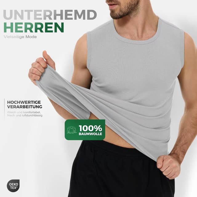 Thumbnail 1 de YouShow 3er Pack Unterhemd Herren 100% Baumwolle