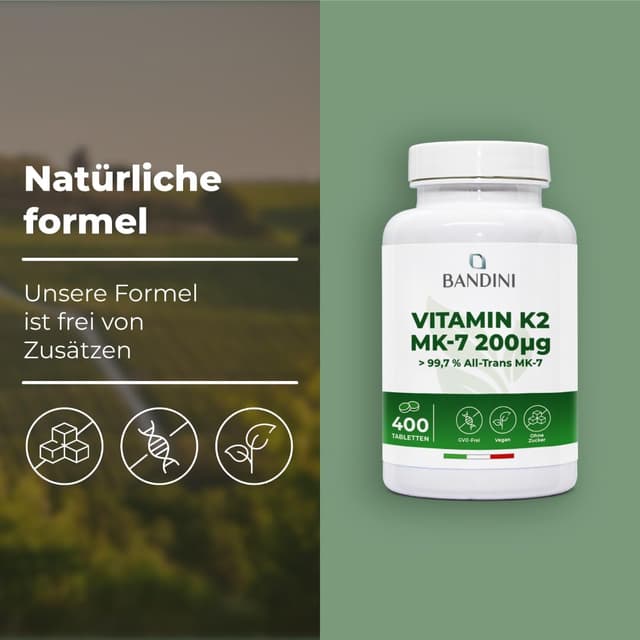 Detalle de BANDINI Vitamin K2 MK-7 200 µg, 400