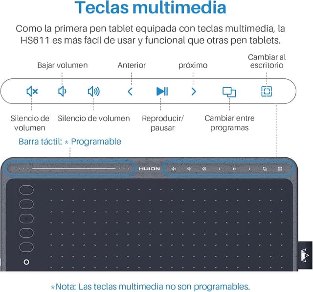 Thumbnail 1 de HUION HS611 Tableta Gráfica con Lápiz PW500 🎨