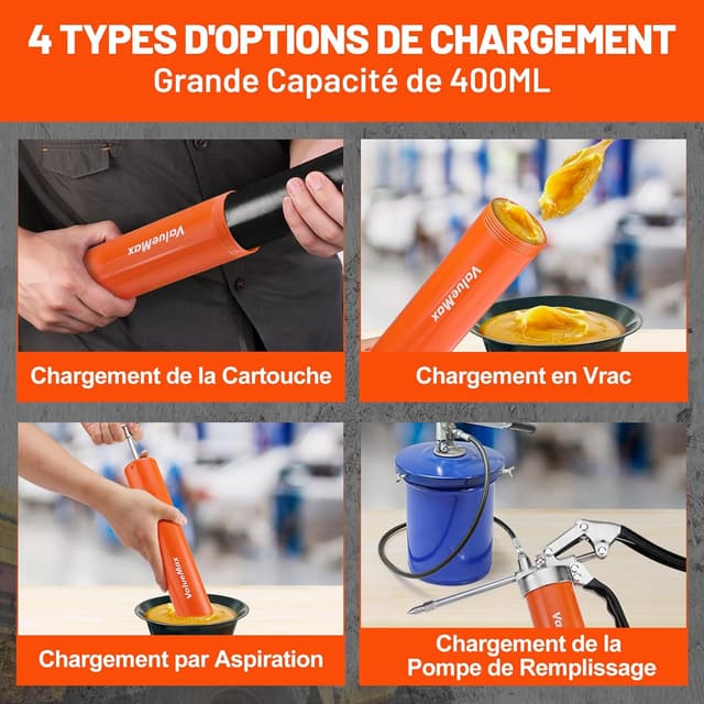 Thumbnail 4 de ValueMax Pistolet à Graisse 400 ml 6000 PSI 🛠