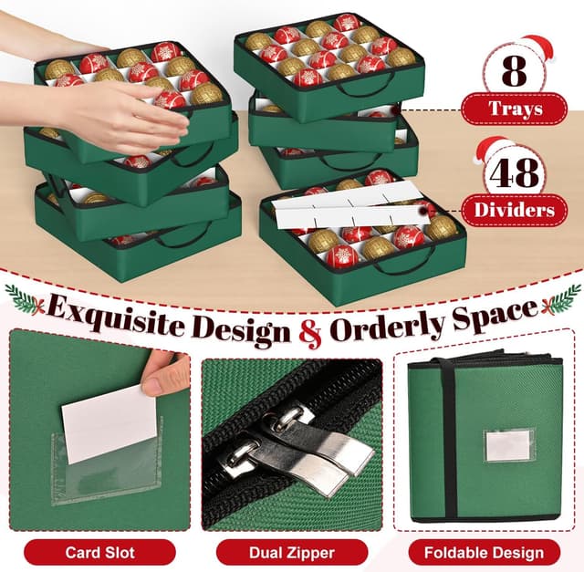 Detalle 2 de Keten 3-Inch Ornament Storage Boxes