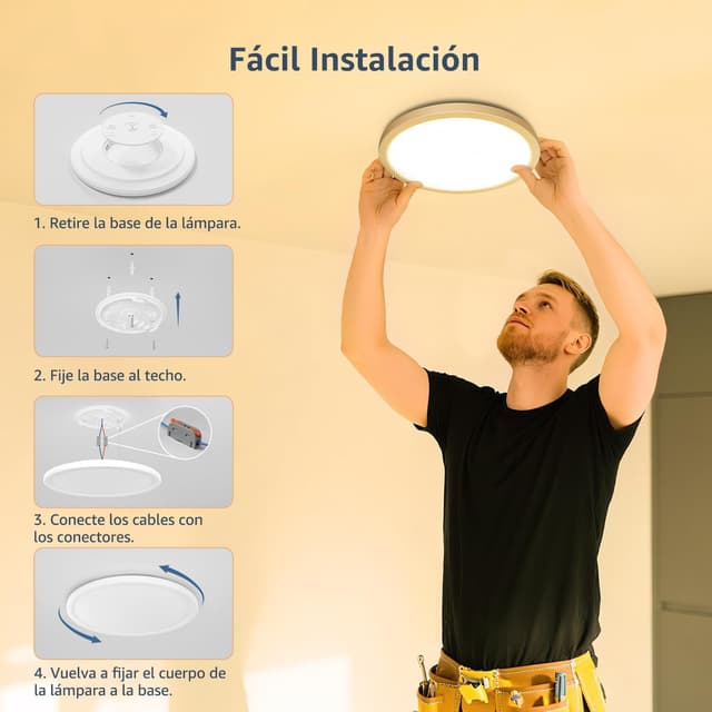 Thumbnail 3 de Lepro Lámpara LED Techo 18W Ø22cm