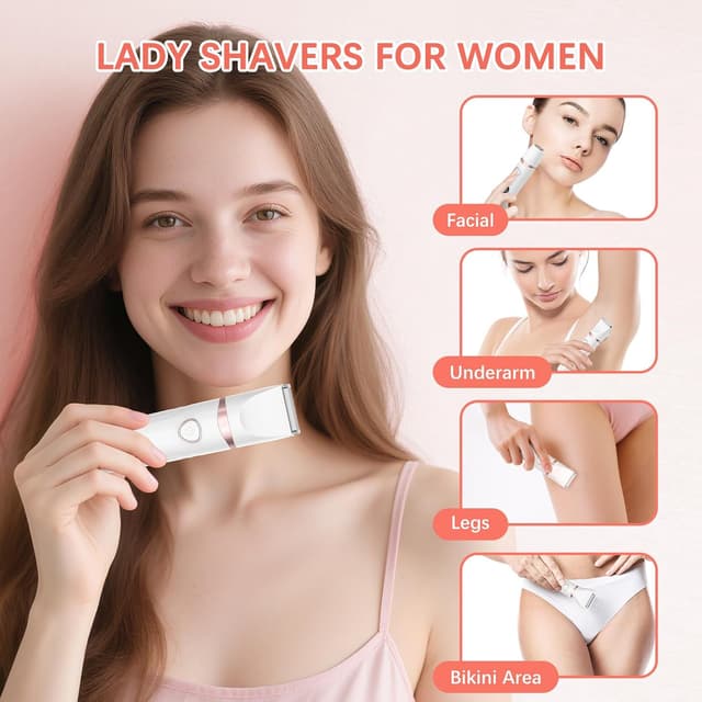 Detalle de MAXGROOM 3 in 1 Lady Shaver (Wet & Dry) with IPX6 Waterproof Bikini Trimmer and LED Display