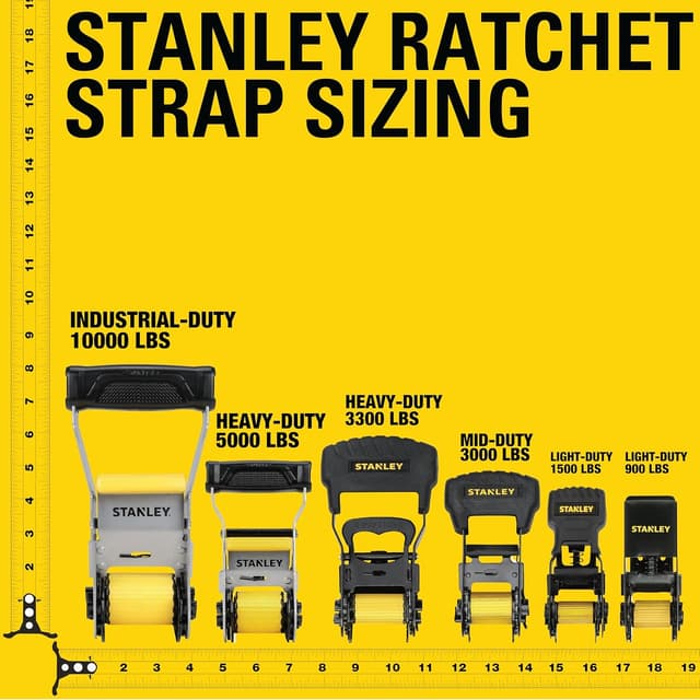 Detalle de STANLEY 1.5 in Ratchet Tie Down Straps