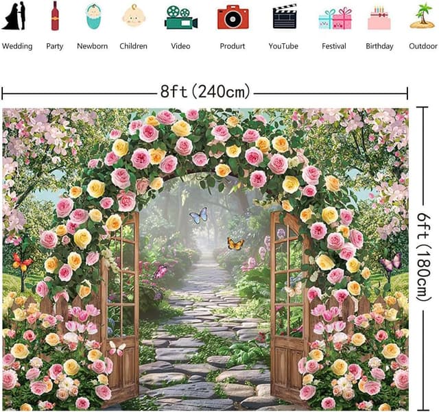 Detalle de Spring Floral Backdrop 7 x 5 ft