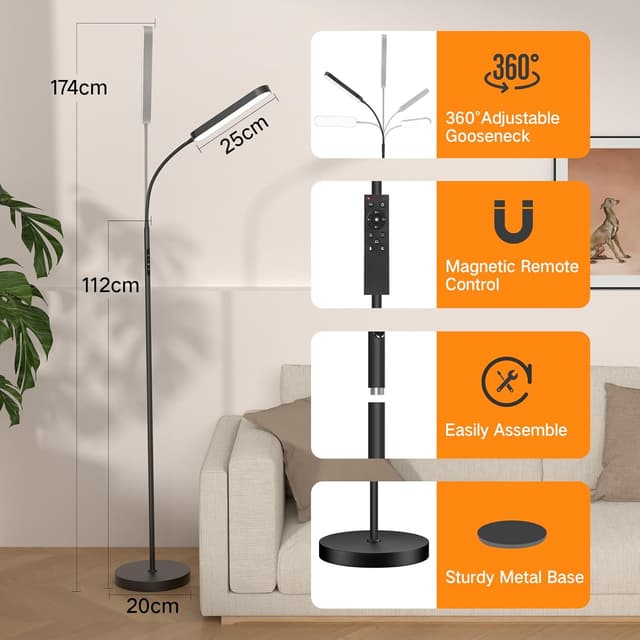 Detalle de OUTON LED Floor Lamp 15W 1500LM