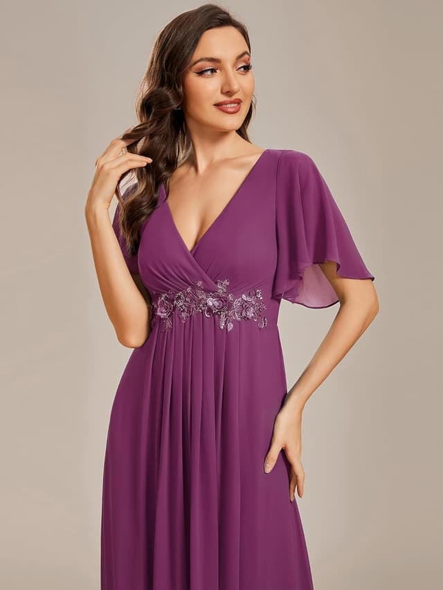 Thumbnail 4 de Ever-Pretty Chiffon V-Neck Mother of Bride Dress