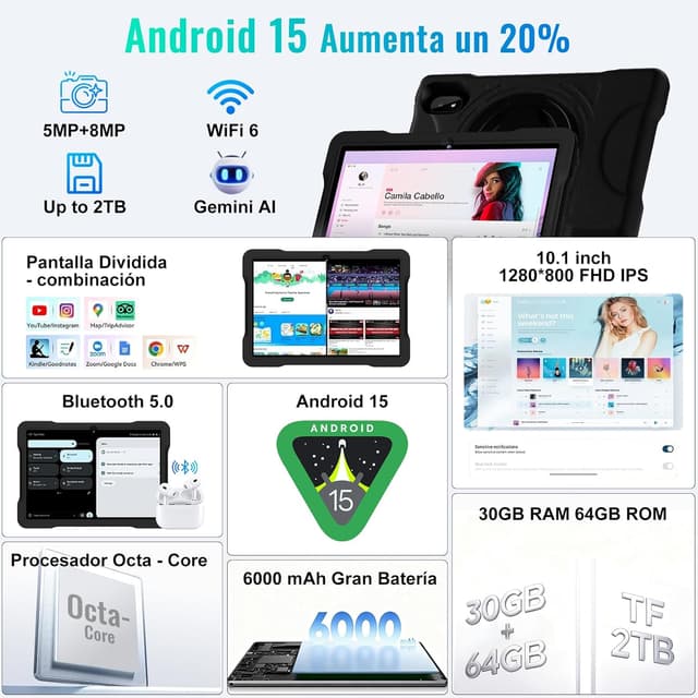Thumbnail 1 de Android 15 Tablet 10 Pulgadas Octa Core 2.0Ghz 📱