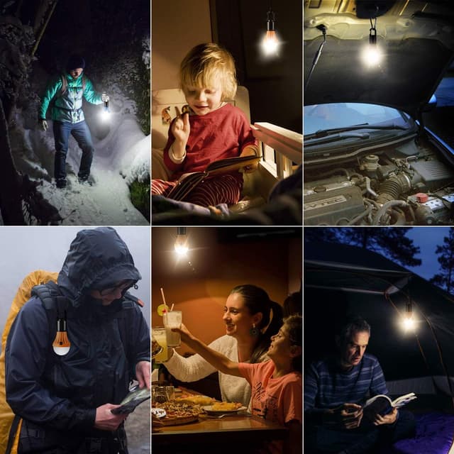 Thumbnail 6 de Lepro Campinglampe als LED-Zeltlaterne (4er-Set) mit 12 AAA-Batterien, 3 Lichtmodi