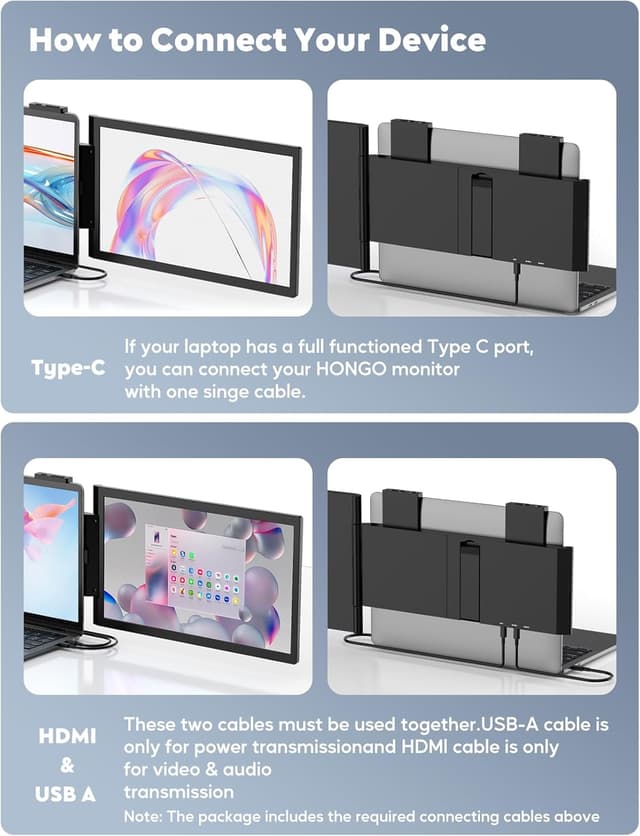 Detalle 1 de HONGO Laptop Screen Extender 14" FHD