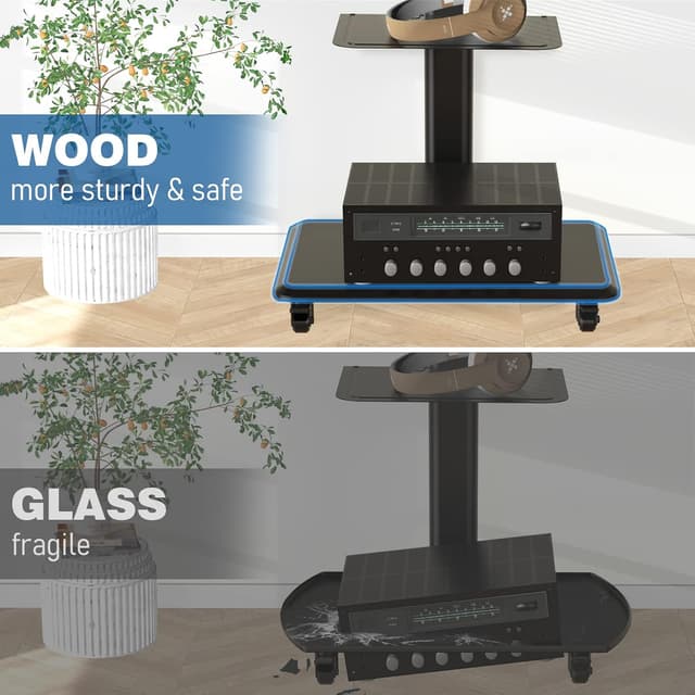 Detalle 1 de RFIVER TV Rollwagen Höhenverstellbar 26–70 Zoll