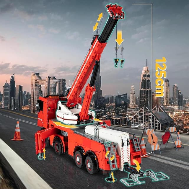 Detalle 2 de Mould King 19008 Tow Truck – dynamische Version als MKII-Technikbausatz mit Fernbedienung