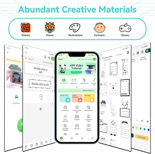 Detalle 2 de PeriPage Mini Printer (P21) – small thermal sticker & photo printer for study notes, Bluetooth compatible, white