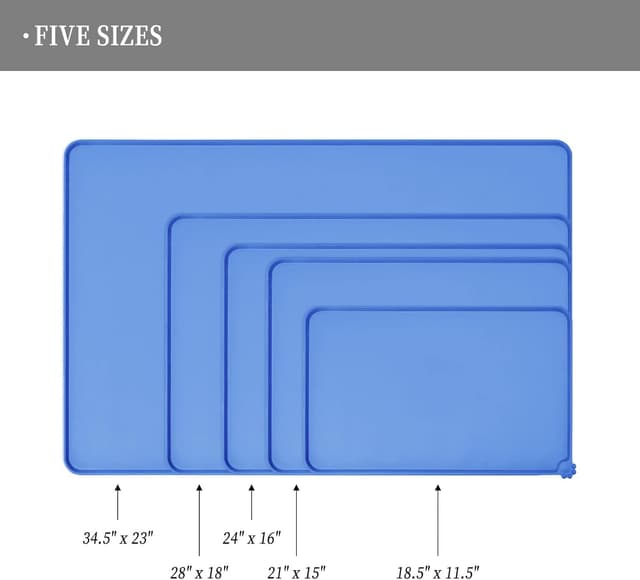 Detalle 2 de Reopet Silikon-Futtermatten für Haustiere – wasserdichte Hunde- und Katzennapfmatten mit erhöhten Rändern