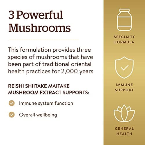 Detalle 2 de Solgar Reishi, Shiitake y Maitake 🍄 | 50 Cápsulas vegetales
