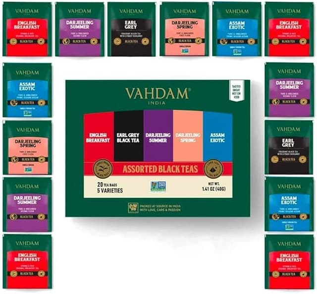 Imagen de VAHDAM, Surtido De Té Negro - Caja Regalo Gourmet 🍵 en OfertitasTOP