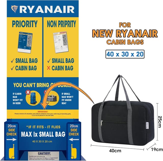 Detalle 2 de Narwey 20L Ryanair Handgepäck Tasche