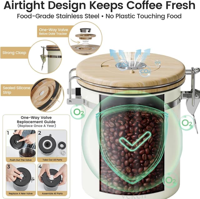 Detalle 2 de Veken Coffee Sugar Canister 16OZ