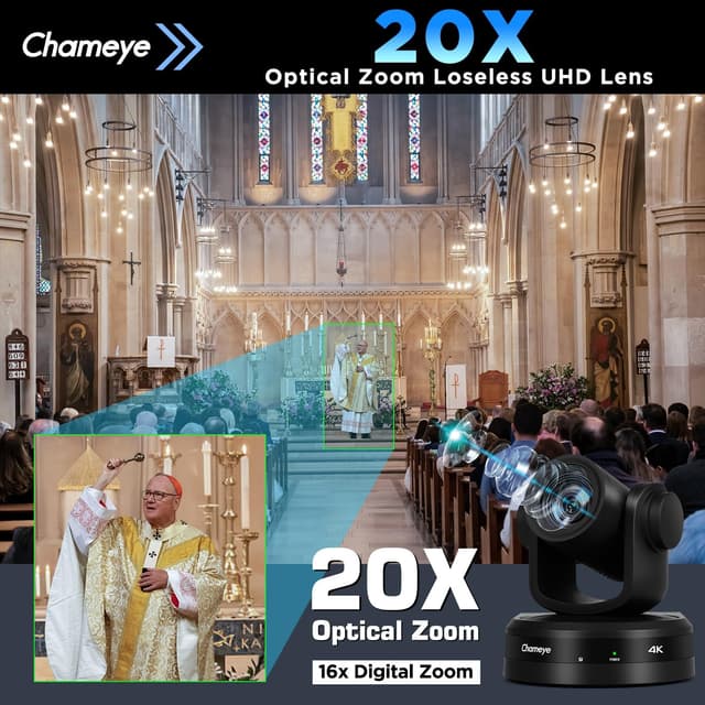 Thumbnail 3 de Chameye CH420 Telecamera PTZ 4K 20x Zoom