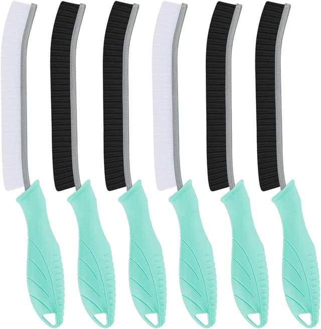 Detalle de TQRR Hartborsten Eckenreinigungsbürste für Fugen – 3er-Set für Bad, Küche & Toilette